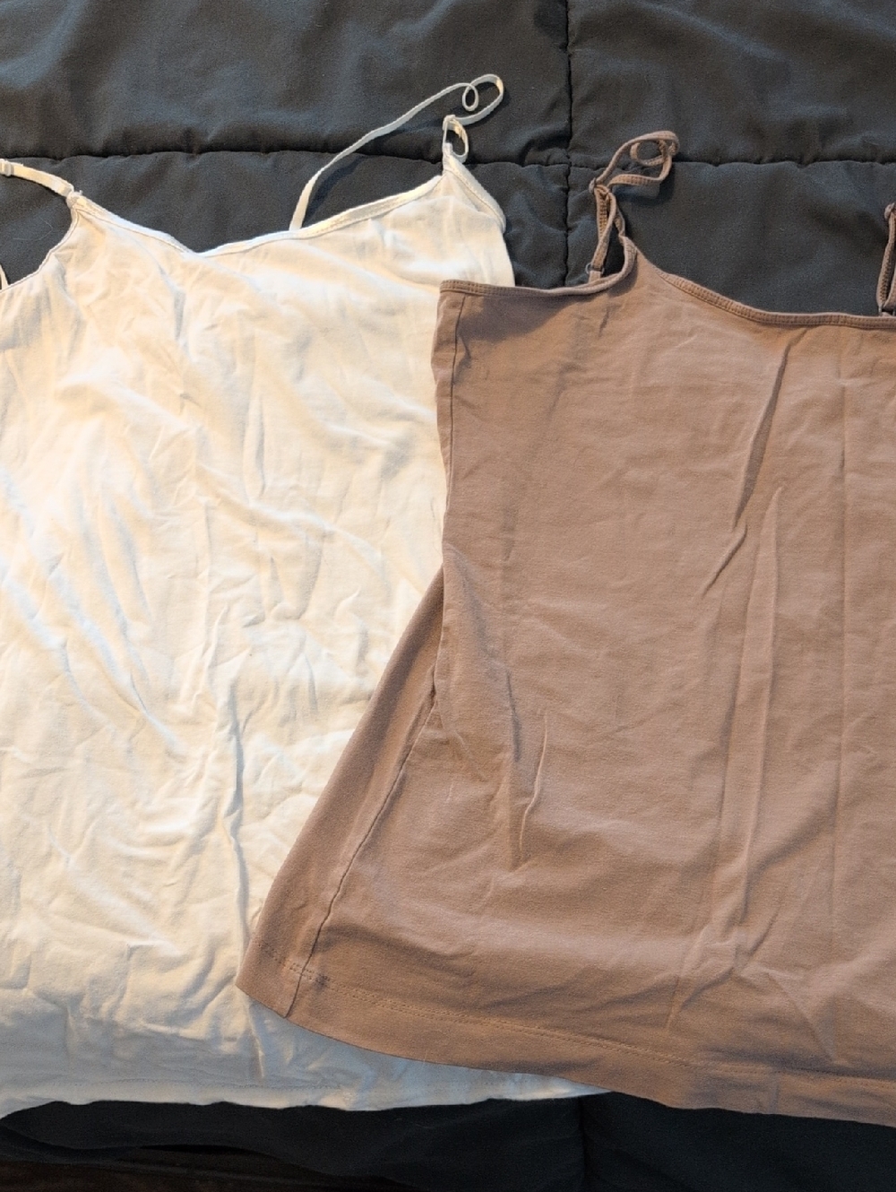 White & Beige Double Pack Camisoles